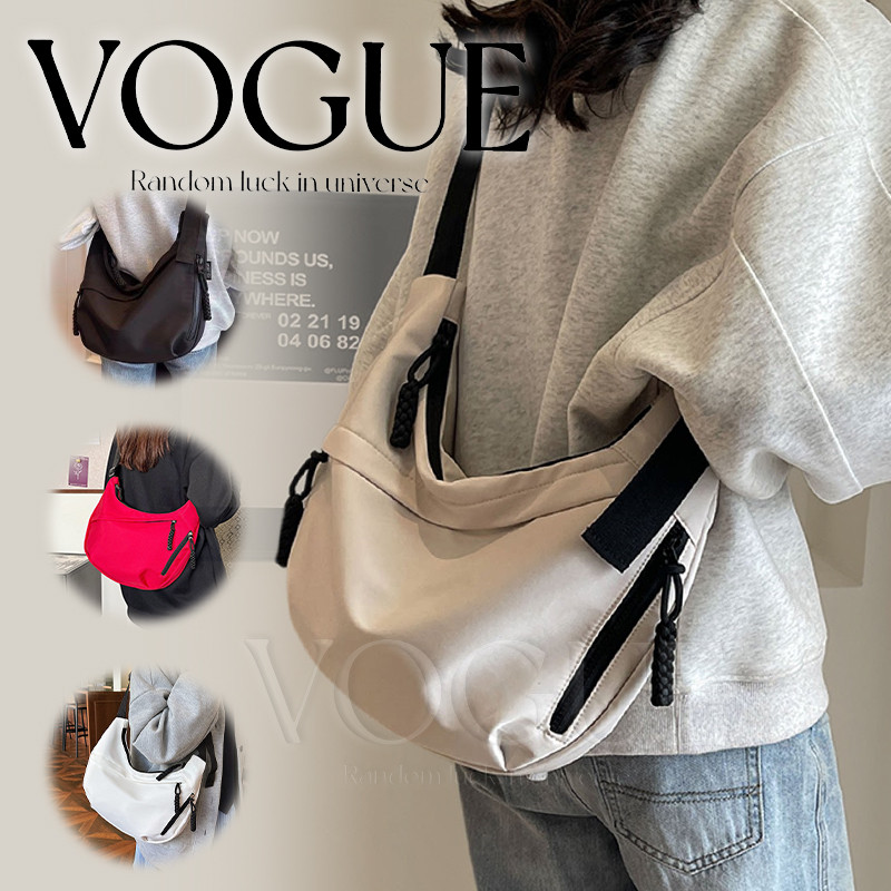 Vogue🌟พร้อมส่ง🌟 กระเป๋าสะพายข้างสำหรับสตรี ความจุกว้าง สไตล์สตรีทแฟชั่น เท่ๆมี4สี (KP-13)