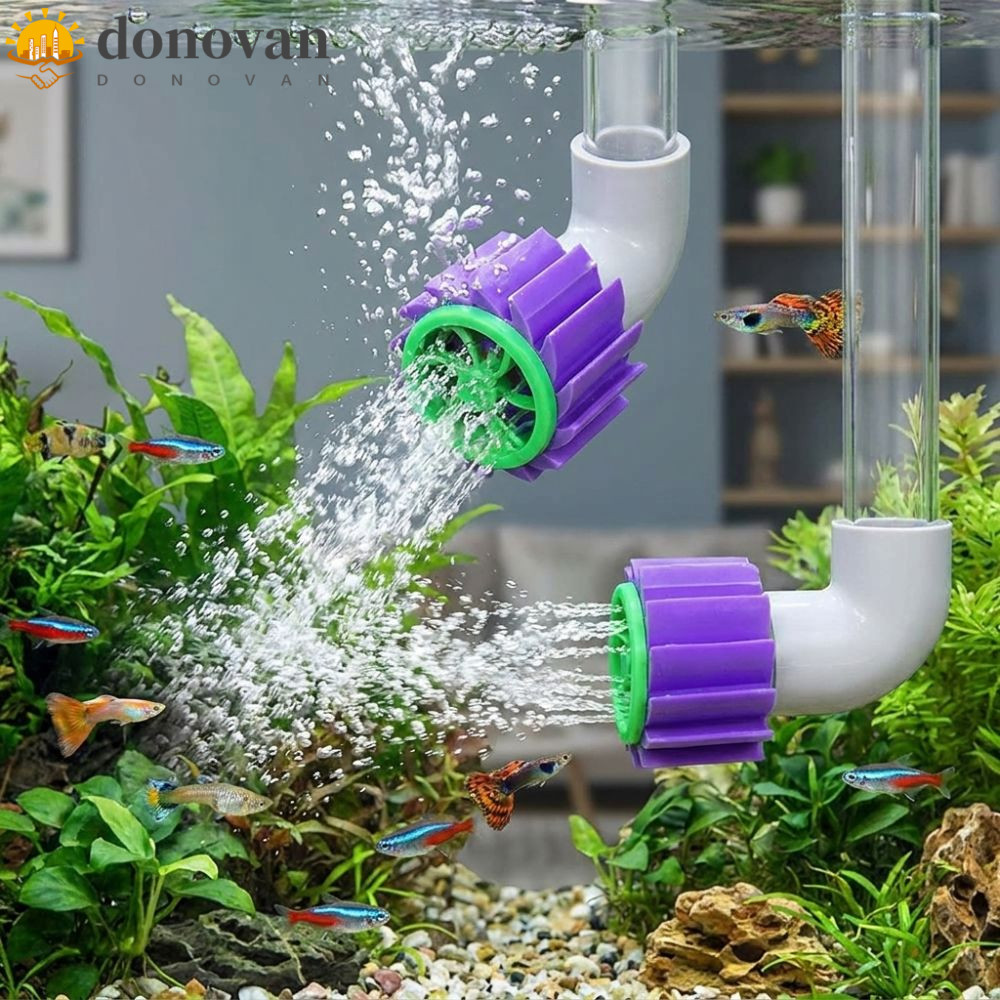 DONAVAN เครื่องทําคลื่นตู้ปลา, ประเภทโรตารี่ 20/25/32 MM ถัง Outlet Water Flow Diffuser พัดลม, การไหลเวียนของน้ําพลาสติกหลายลํากล้องอัตโนมัติชุดพัดลมหมุน