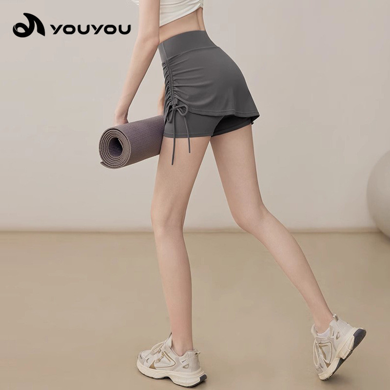 Yoga Clothes New Summer Yoga Sports Shorts Can Be Worn outside Running Training Fitness Pantskirt 7J