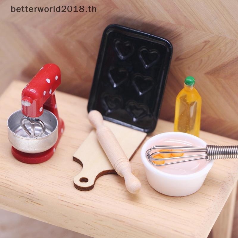 [bet] 1:12 Dollhouse Miniature จําลองสีแดงเครื่องปั่นเฟอร์นิเจอร์ตกแต่งบ้านของเล่นตุ๊กตาเครื่องใช้ใน
