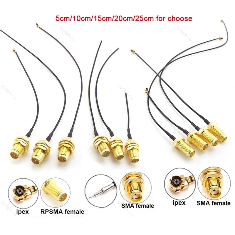 RF pigtail สายไฟ SMA หญิง RP SMA หญิง uFL/u.FL/IPX/IPEX UFL RG1.13 มม.สายเสาอากาศสําหรับ Router TH16