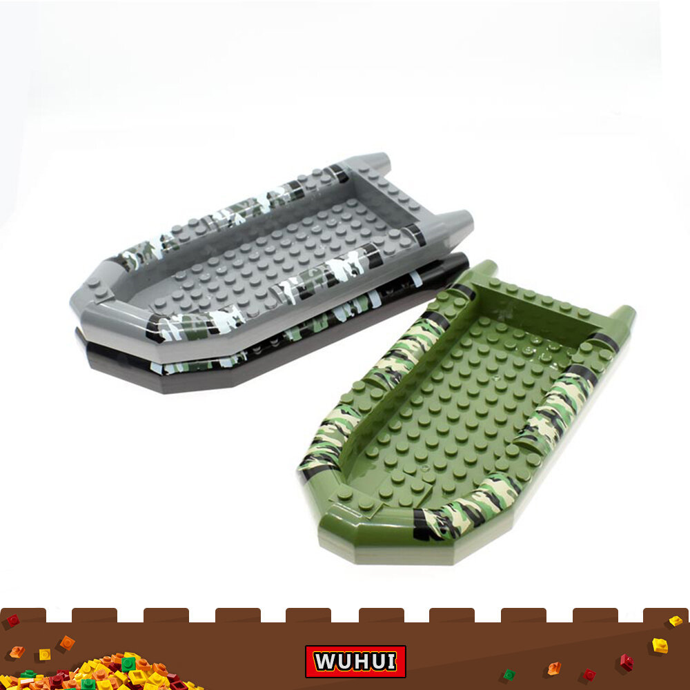 WUHUI 2PCS SWAT กองทัพทหาร WW2 Minifigures ของเล่น Building Blocks Marines ทหาร Moat Mini ยางลบเรือย