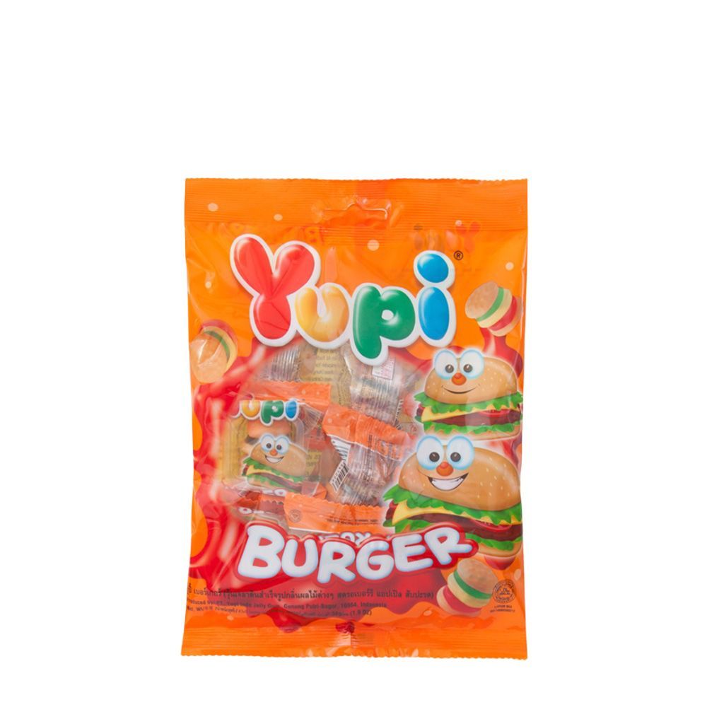 [สินค้าส่งด่วน] ยูปี้กัมมี่เบอร์เกอร์ 56 กรัม YUPI GUMMY BURGER 56 G.