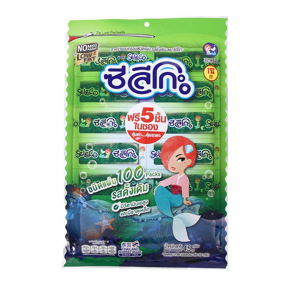 [สินค้าส่งด่วน] ซีลีโกะสาหร่ายอบปรุงรส  45 ก X100ซอง SELECO SEAWEED 45G.X100