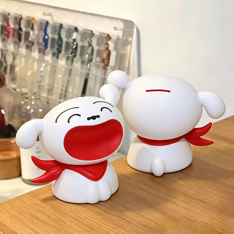การ์ตูน Shin-chan Shiro Piggy Bank Creative Big Mouth Storage Desktop Decor ของขวัญวันเกิด