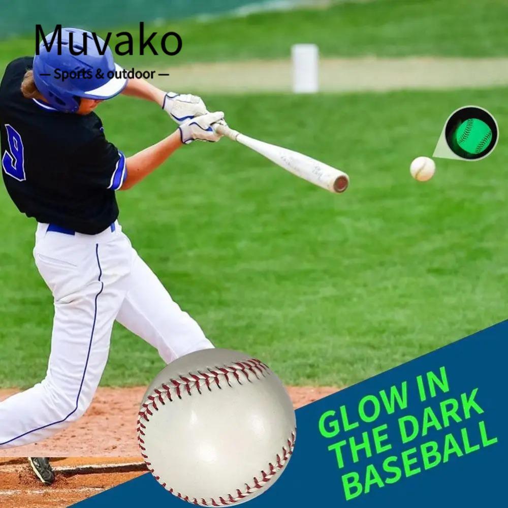 MUVAKO Noctilucent Baseball, PVC Handmade Luminous Ball, คุณภาพสูง 9 นิ้ว Glow Baseball Kids