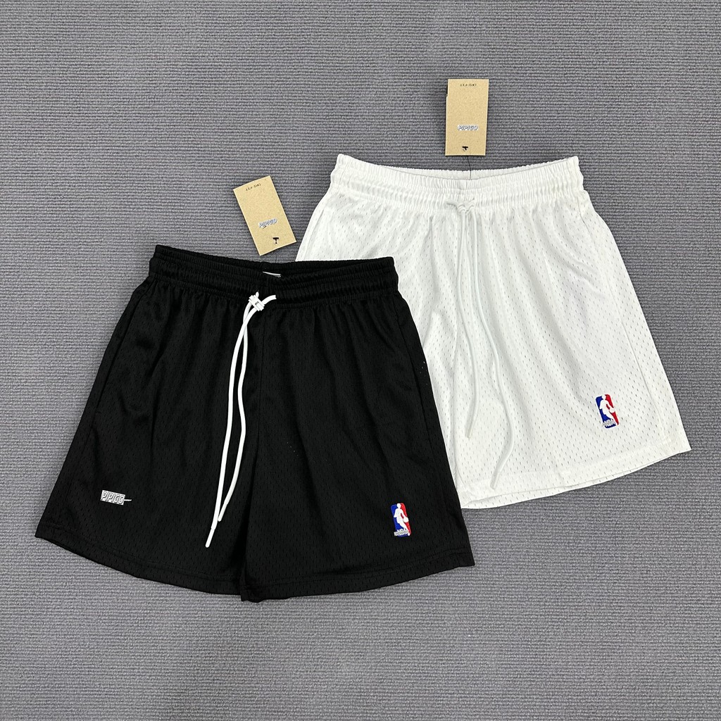 American High Street Breathable Quick-Drying บาสเกตบอลกีฬาเสื้อยืดผู้ชายผู้หญิง Casual Mesh Beach กางเกงขาสั้นปัก