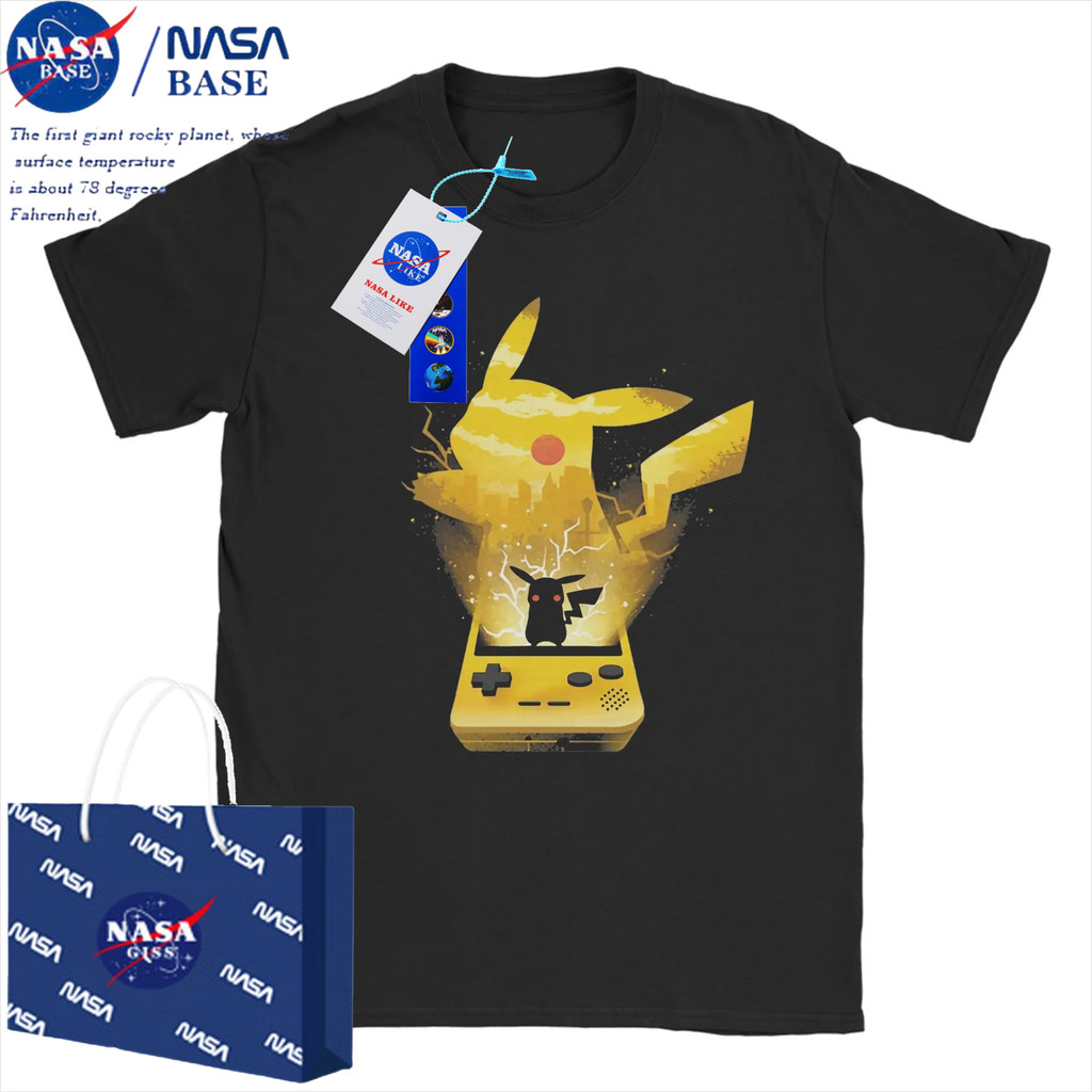 NASA Pokemon 2D รูปแบบเด็กเสื้อแขนสั้นสําหรับกิจกรรมกลางแจ้งและทุกวันชุดลําลองฤดูร้อน