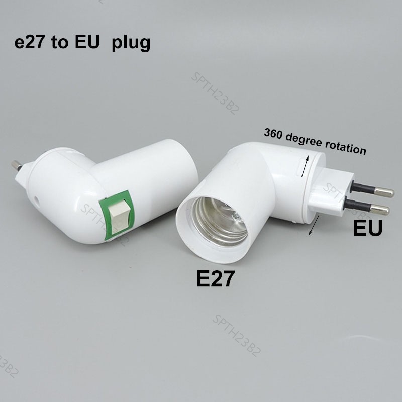 EU US ปลั๊ก E27 สกรูปรับโคมไฟฐาน light power ซ็อกเก็ตแปลงหลอดไฟหมุนผู้ถือเปิด/ปิดอะแดปเตอร์ TH23B2