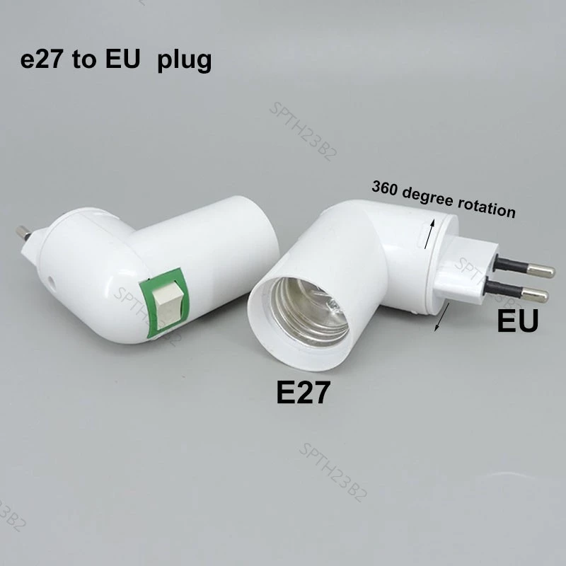 EU US ปลั๊ก E27 สกรูปรับโคมไฟฐาน light power ซ็อกเก็ตแปลงหลอดไฟหมุนผู้ถือเปิด/ปิดอะแดปเตอร์ TH23B2