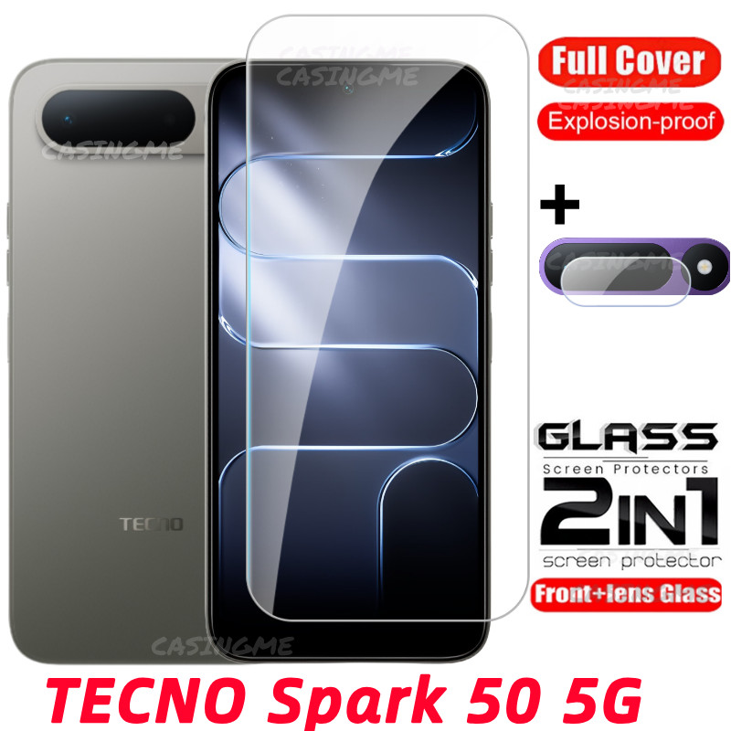 TECNO Spark 50 5G 2026 กระจกนิรภัย Flim สําหรับ TECNO Spark 50 Spark50 50C 50 Pro + 5G 4G ฟิล์มด้านหน้าด้านหลังเลนส์กระจกกลับกล้องเลนส์ป้องกันหน้าจอ