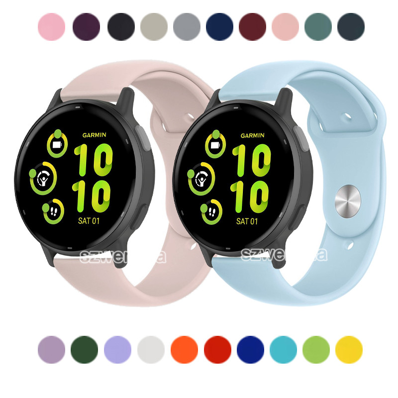 แฟชั่นกีฬาสายรัดข้อมือซิลิโคนสําหรับ Garmin Vivoactive 6 5 3 Venu 4 3 2 45 มม.SQ2 Vivomove สไตล์ Luxe HR แนวโน้ม Approach S12 S40 S42 ปรับความยาว