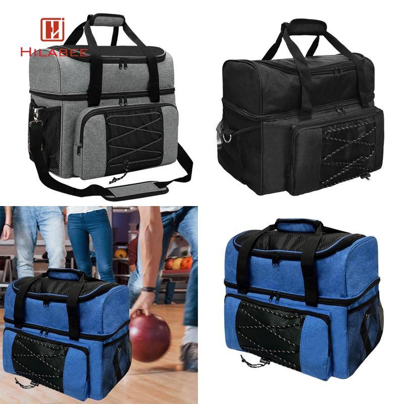 HILABEE โบว์ลิ่ง Ball กระเป๋า Double Ball Bowling Case อเนกประสงค์ Bowling Ball Holder Carrier กระเป