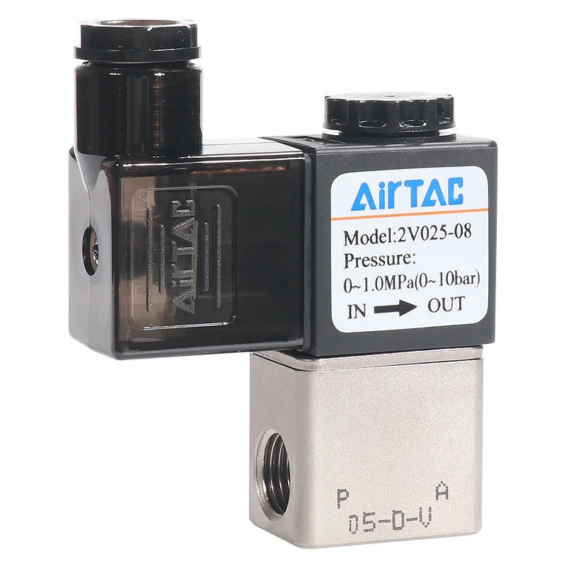 คุณภาพที่เหนือกว่า AIRTAC 2V025-08 24 โวลต์ 2 ทางโซลินอยด์วาล์ว 1/4 "ไฟฟ้า 2V025-06 A/B DC24V AC220V