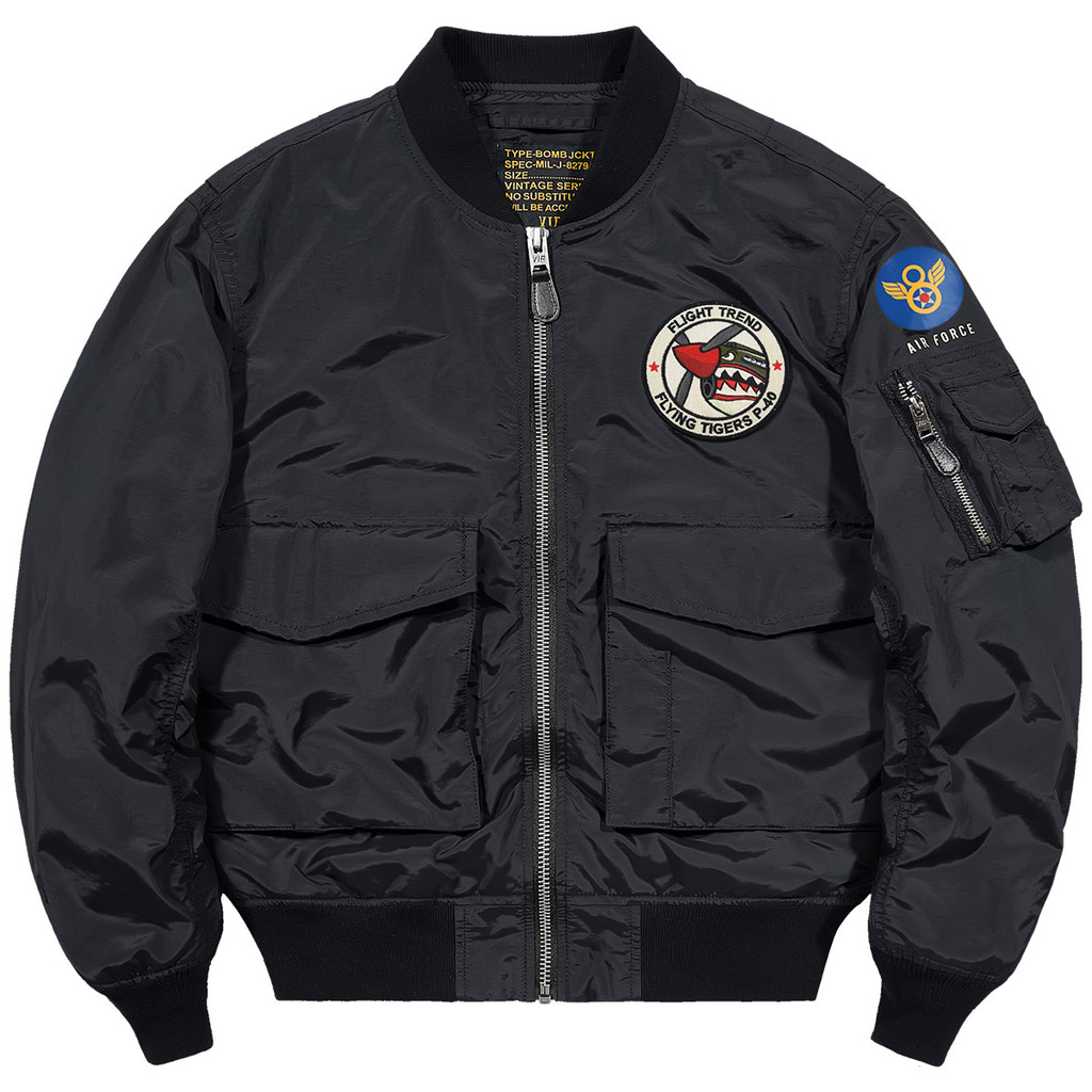VIP Street Wear ma1 Bomber Jacket Men Baseball Collar Overalls Jacket Loose American Retro Badge Bom