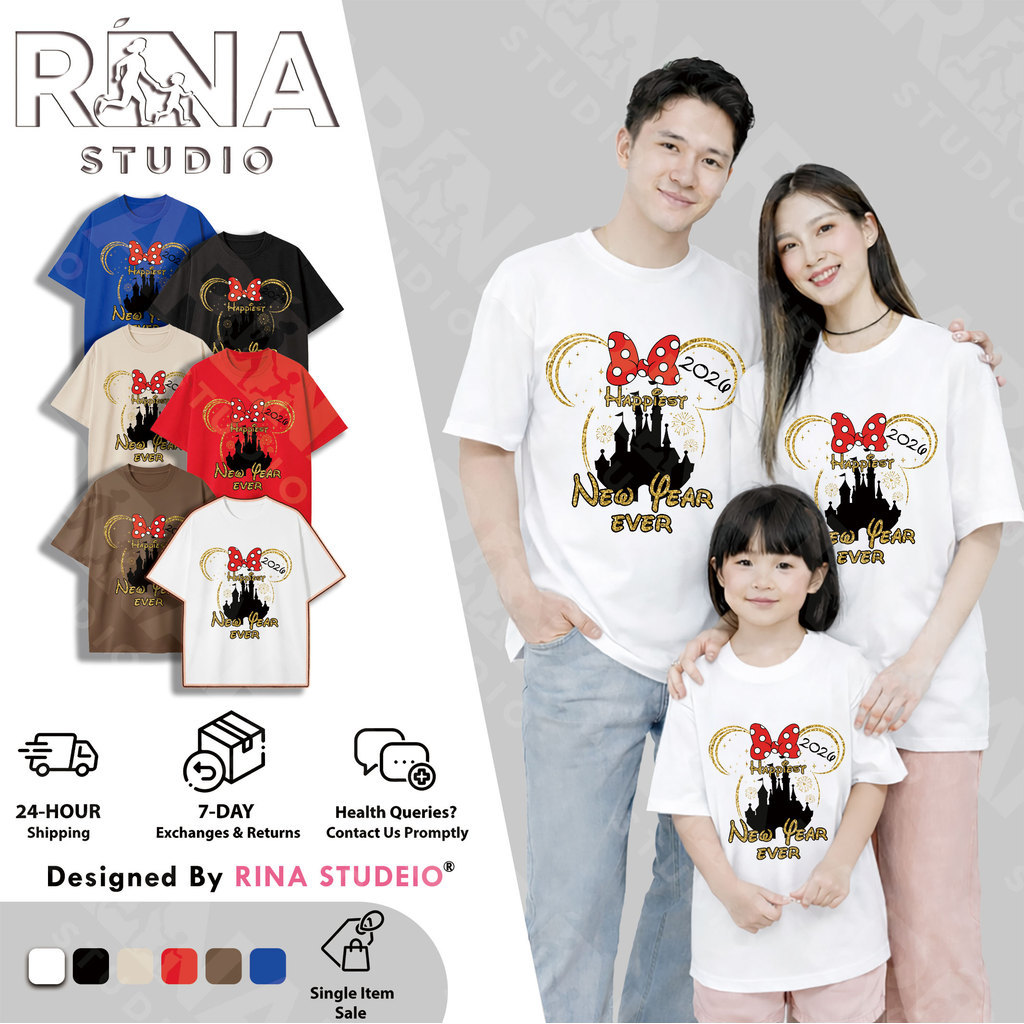 RINA STUDIO Disney Mickey พิมพ์ชุดจับคู่ครอบครัวสําหรับภาพครอบครัว