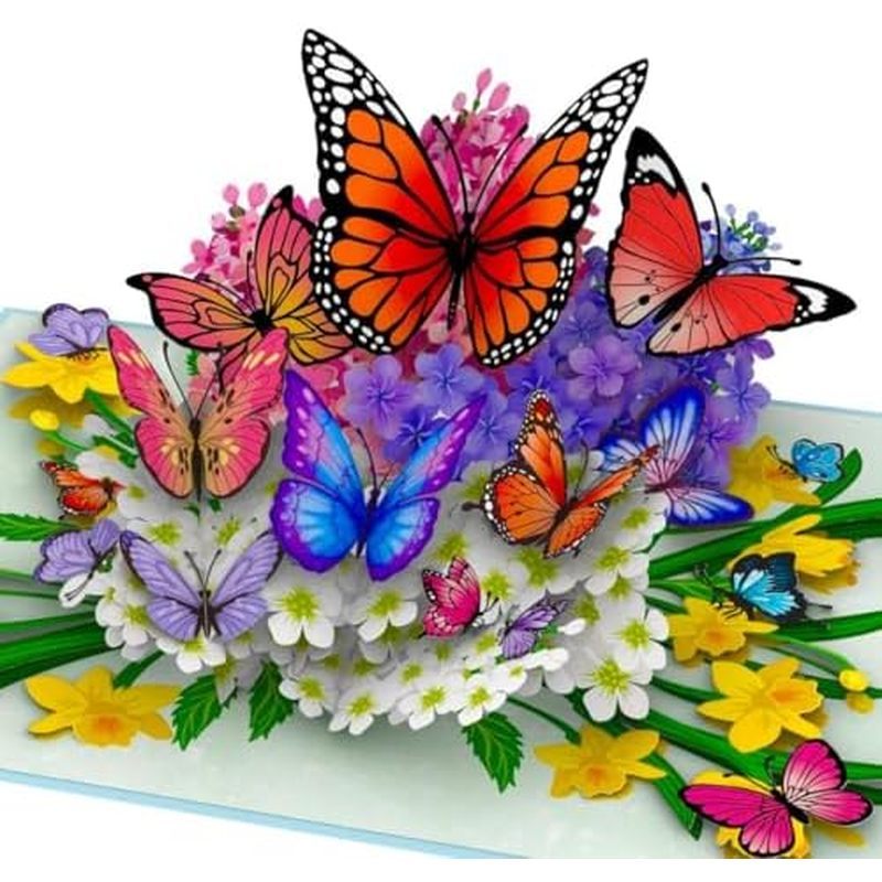 Butterfly Card for Wife, Husband, Girlfriend, Mom, Dad, Mother, Father (Birthday Card, Get Well, Tha