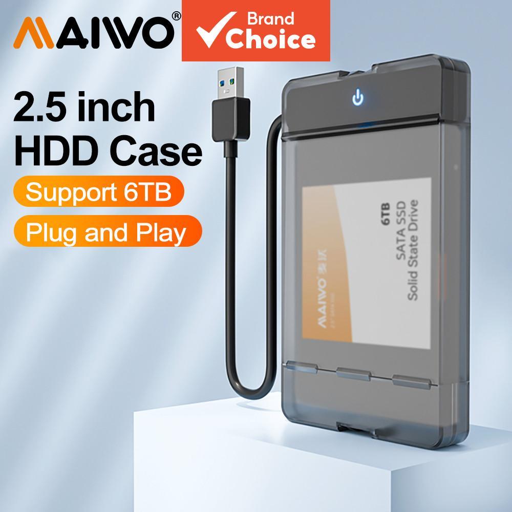 Maiwo กล่องฮาร์ดไดรฟ์ภายนอก SATA 2.5 นิ้ว เป็น Type-C USB 3.0 ความเร็ว 5Gbps รองรับสูงสุด 6TB