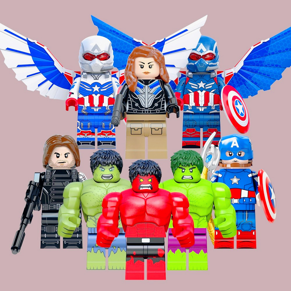 Super Heroes Falcon Cap America Hulk ฤดูหนาวทหาร Mini อิฐรูปประกอบอาคารบล็อกของเล่น