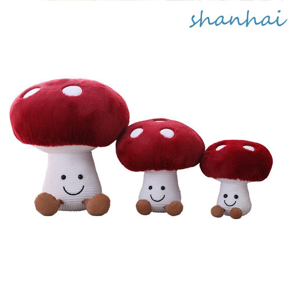 SHANHAI เห็ด Plush ของเล่นเด็กเด็กทารก 20-40 ซม.ของขวัญวันเกิด Plush ตุ๊กตาของเล่นการ์ตูนคอลเลกชันผักเห็ด