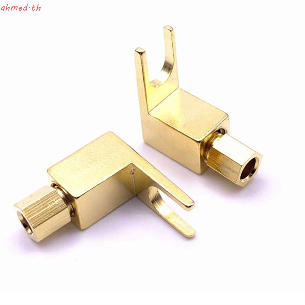 AHMED Banana to Spade Adapte Banana Socket Cable Connector Spade Adapter Metal Y Type Speaker Adapte
