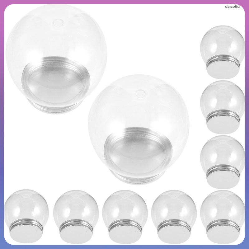 10 ชิ้นแบบพกพาพลาสติกใส Snow Globes Mini Water Globes เงินสําหรับการจัดเก็บ daicoltd
