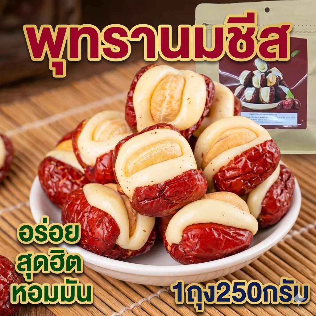 ใหม่ พุทรานมชีส เม็ดมะม่วง 1ถุง 250g หอม มัน อร่อย เคี้ยวเพลิน หนึบ ทานเล่น ขนม ราคาโปรสุดคุ้มพร้อมส่งจากไทย