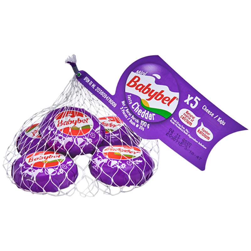 มินิเบบี้เบลเทสตี้เชดด้าชีส 100กรัม 5ชิ้น Mini Babybel Tasty Cheddar Cheese 100g. 5pcs. [หมายเลขบาร์
