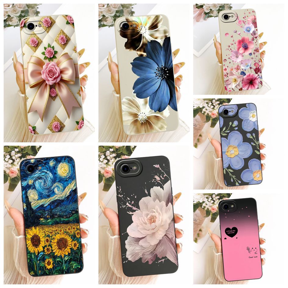 สําหรับiPhone SE 2020 กรณีA2296 A2275 ใหม่สไตล์ดอกไม้ซิลิโคนอ่อนนุ่มกันกระแทกปกหลังสําหรับiPhone SE2