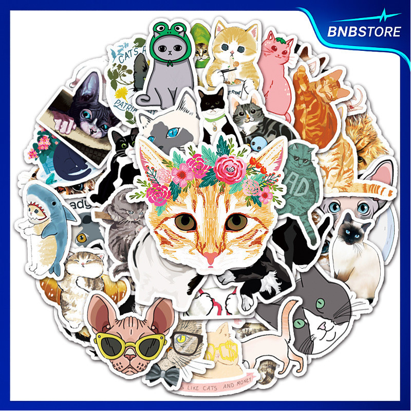 🍀ส่งจากไทย🍀 50ชิ้น สติกเกอร์ แมวน่ารัก Cute Cat Sticker พร้อมส่ง