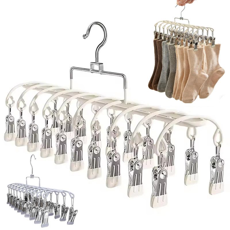 20 คลิปไม้แขวนเสื้อกันลมสําหรับงานหนัก - ราวตากผ้าถุงเท้าประหยัดพื้นที่