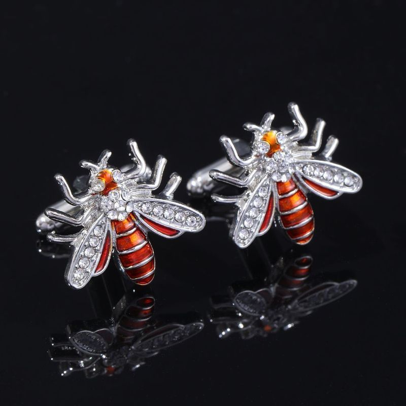 On Shop/Diamond-Studded Bee Animal Alloy Cuff French Shirt Cuff Studs Cufflinks to 5.9