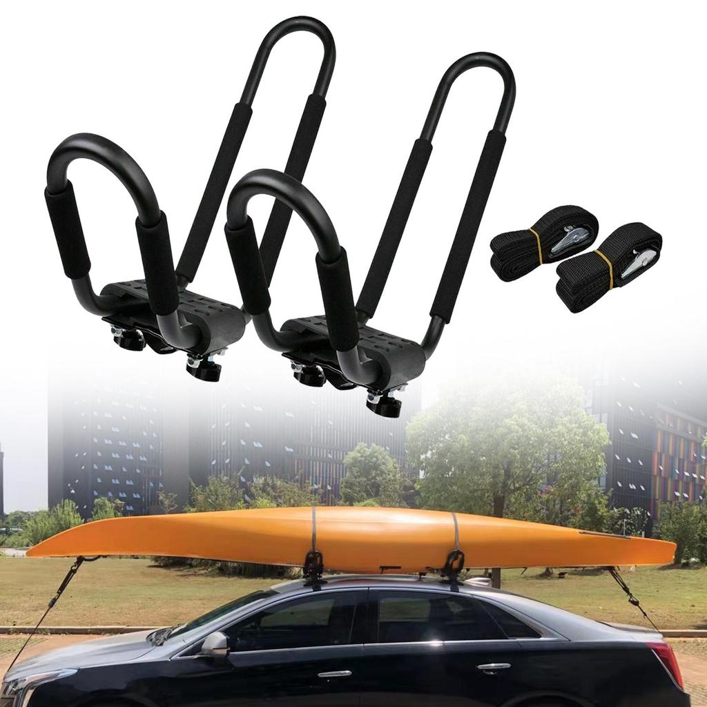 [trdfdv] Professional J Bar Roof Rack Iron Kayak Canoe Holder Secure Carrier สําหรับ SUV รถบรรทุกรถใ