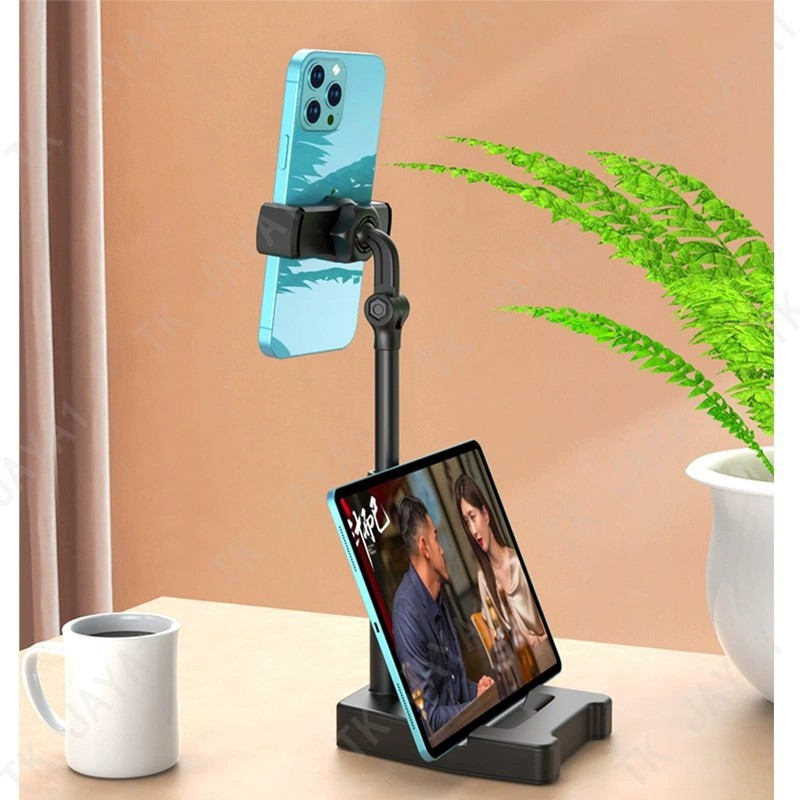 ที่วางโทรศัพท์มือถือ/แท็บเล็ตแบบยืน 2in1 บนโต๊ะ/HP STAND HOLDER/HP HANDLE AT HOME 2 IN 1 LIVE STREAM