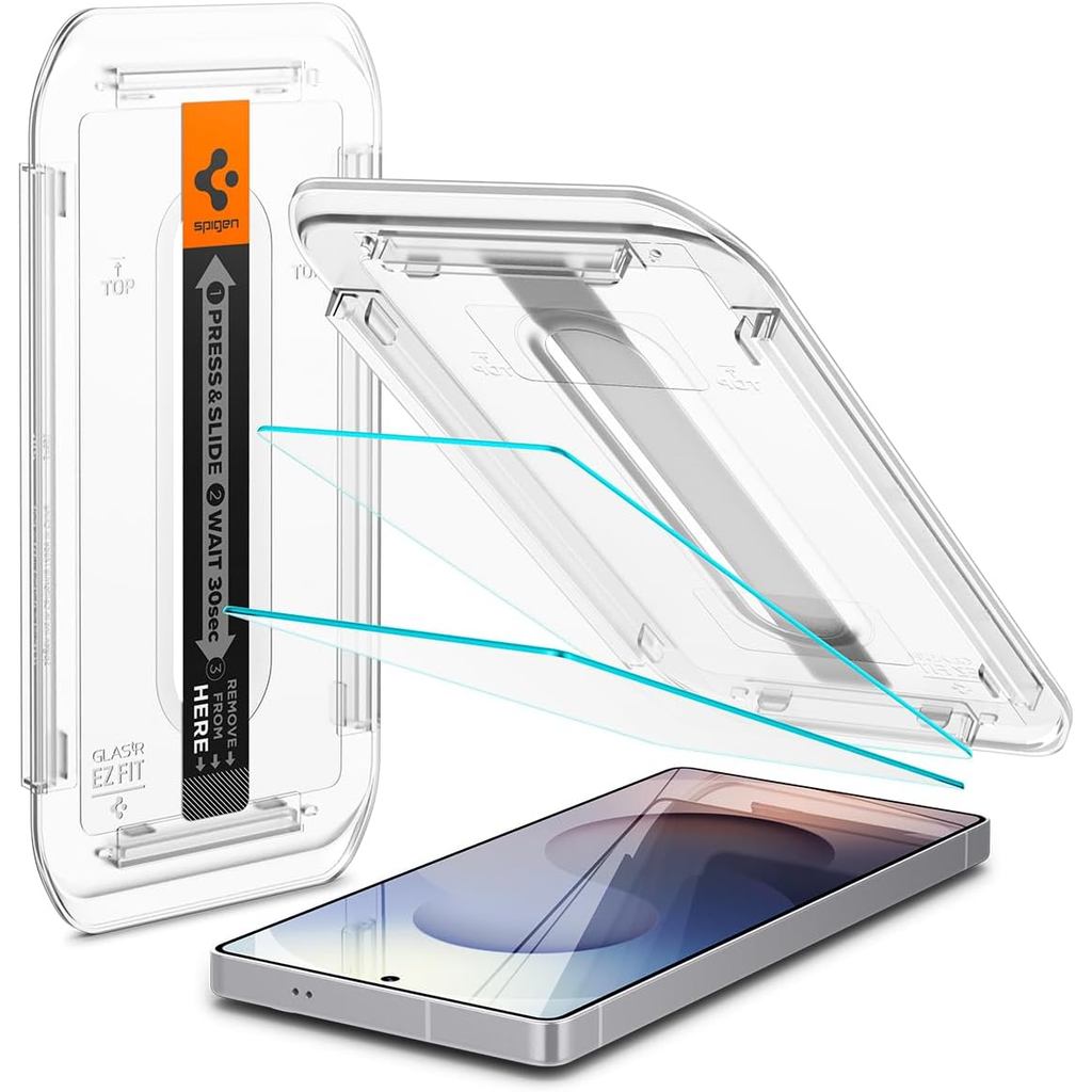 Spigen กระจกเทมเปอร์ปกป้องหน้าจอ [GlasTR EZ FIT] ออกแบบมาสําหรับ Galaxy S25 Ultra [Case Friendly] - 