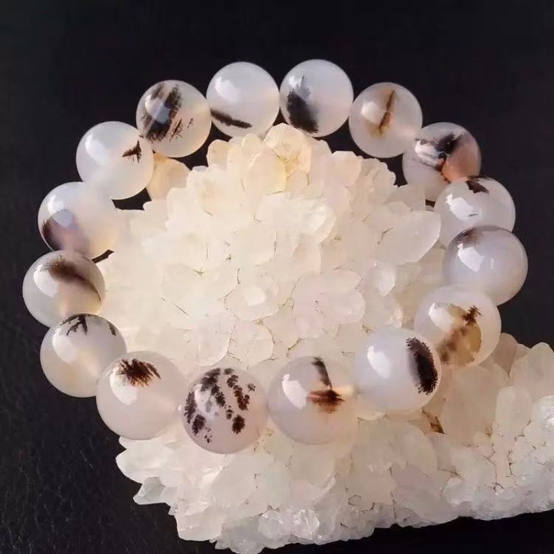 สร้อยข้อมือธรรมชาติจากอากัตติดลายไม้น้ำทะเลแบบโมเสคลวดลายสวยงามสำหรับของขวัญ