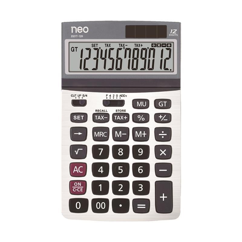 เครื่องคิดเลข 12 หลัก นีโอ รุ่น 2321T-12 สีเงิน