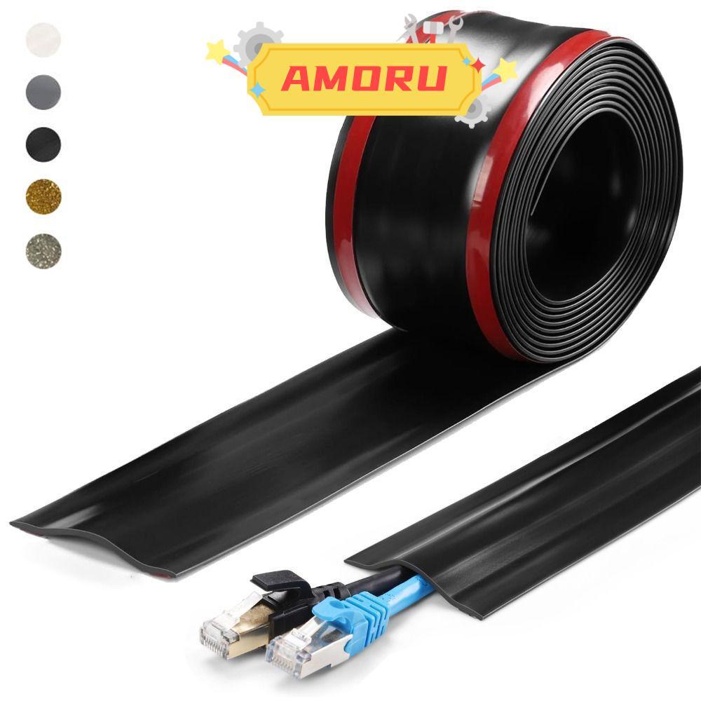 AMOR12U7 ฝาครอบสายเคเบิลชั้น, Soft Self กาวผนังลวดคอนซีลเลอร์, Professional 1 M ไม่มีเจาะ Universal 