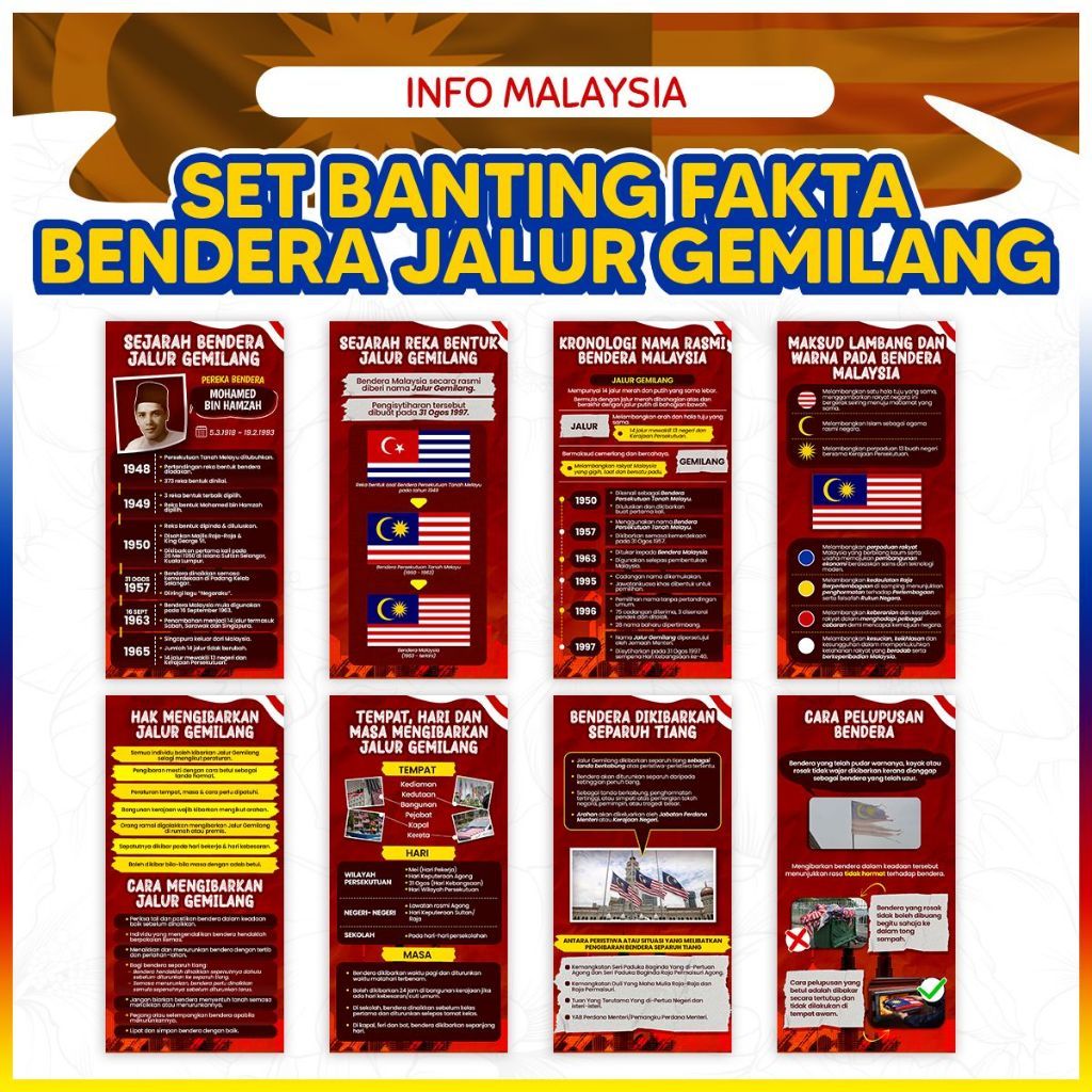 ชุด BUNTING FAKTA LUBANG GEMILANG INFO INDEPENDENCE DAY NATIONAL INFO FLAG