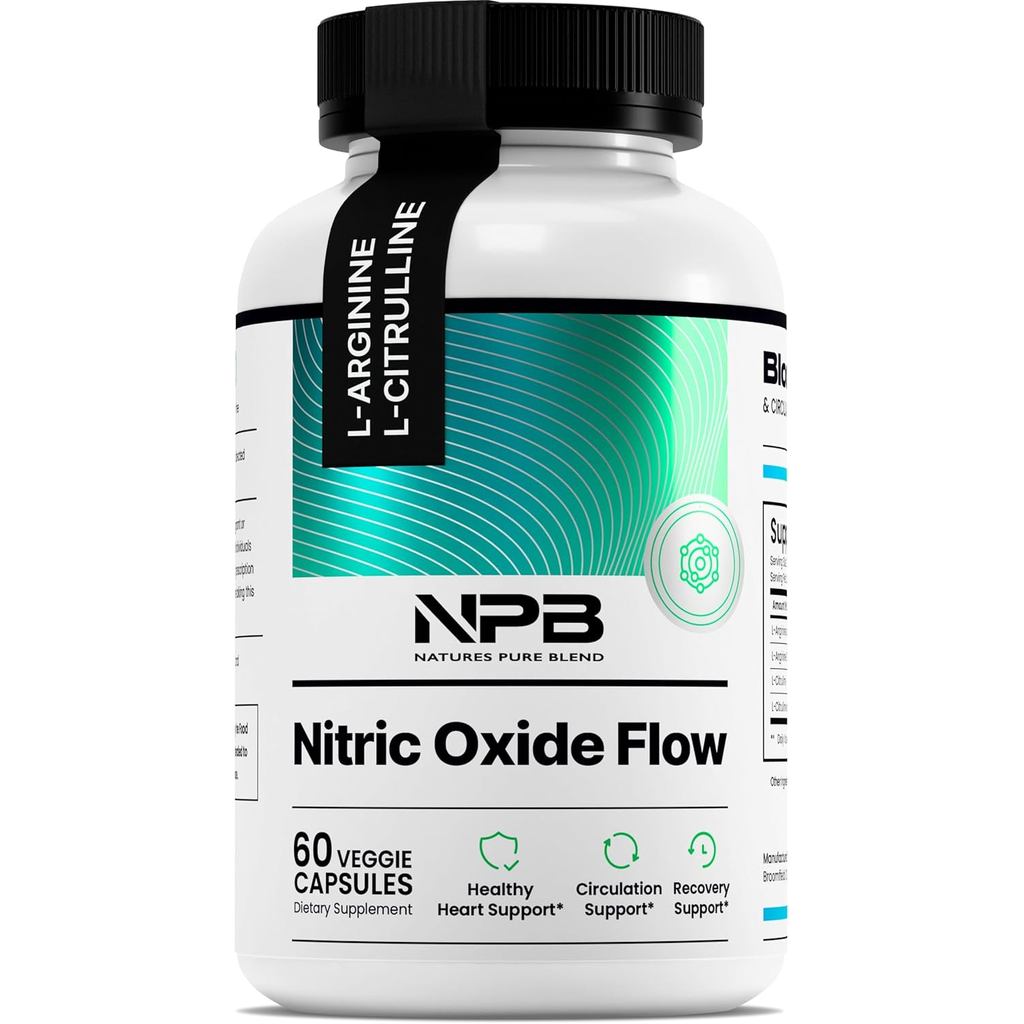 ผลิตภัณฑ์เสริมอาหาร Pure Blend Nitric Oxide สําหรับผู้ชาย – แอลอาร์จินีน แอล-ไคเทรลไลน์ – Heart port