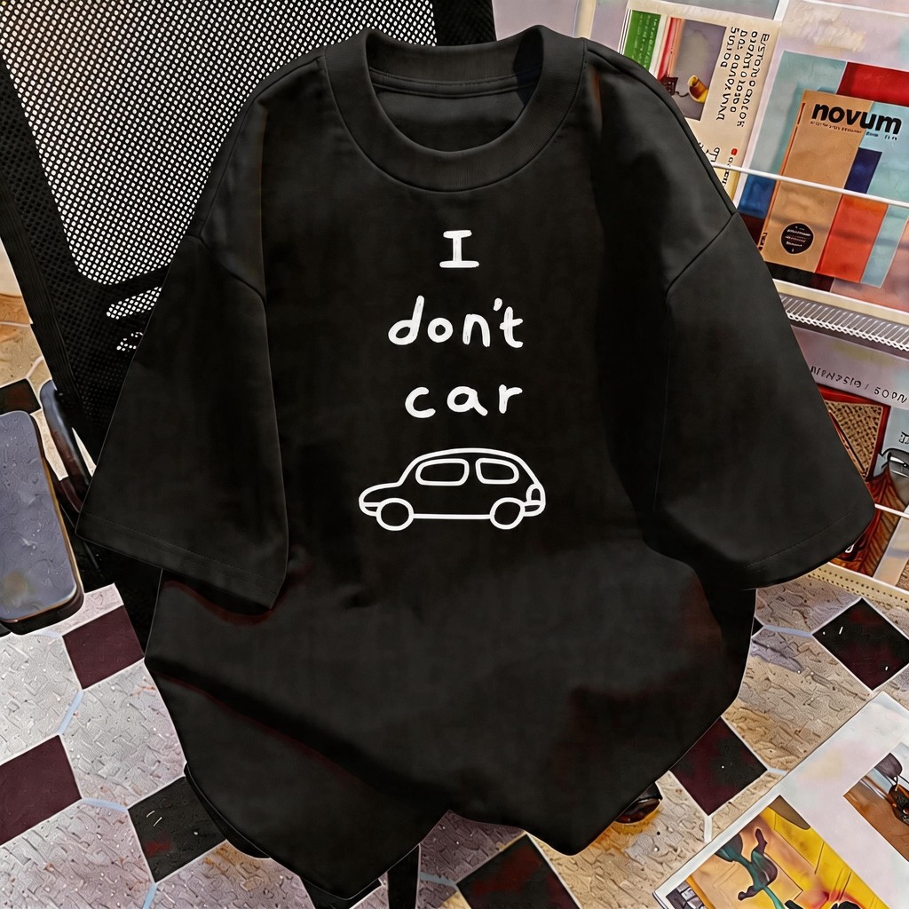TEE·SHOP🍀 เสื้อยืด oversize เสื้อเท่ๆ เกาหลี " I dont car " เสื้อแฟชั่นใ เกาหลีสไตล์ พิมพ์ลาย ผ้านิ่มใส่สบาย COD📦
