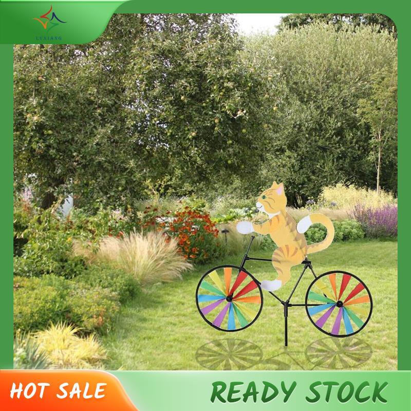 [luxiang.th] 1 PCS Bike Wind Spinner Bike Garden Wind Spinner เครื่องประดับพลาสติกสัตว์น่ารักประติมา