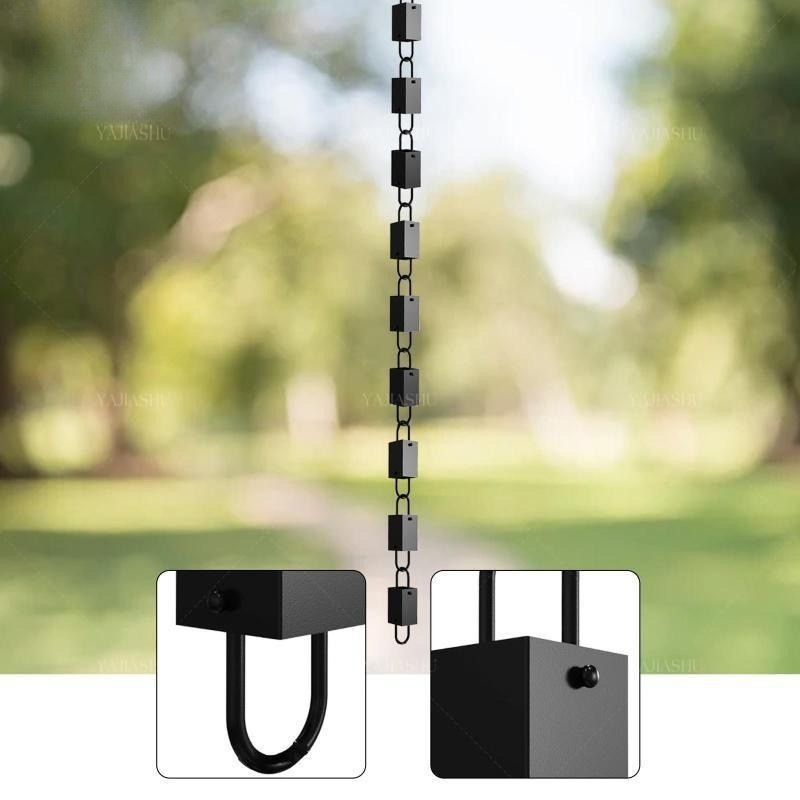 Rainwater Chain Rainwater Collector ตกแต่งแขวนห่วงโซ่น้ําฝนระบบคอลเลกชันน้ําฝนผันน้ําฝนผันสําหรับหลังคา, ศาลา, Terraces, ฯลฯ