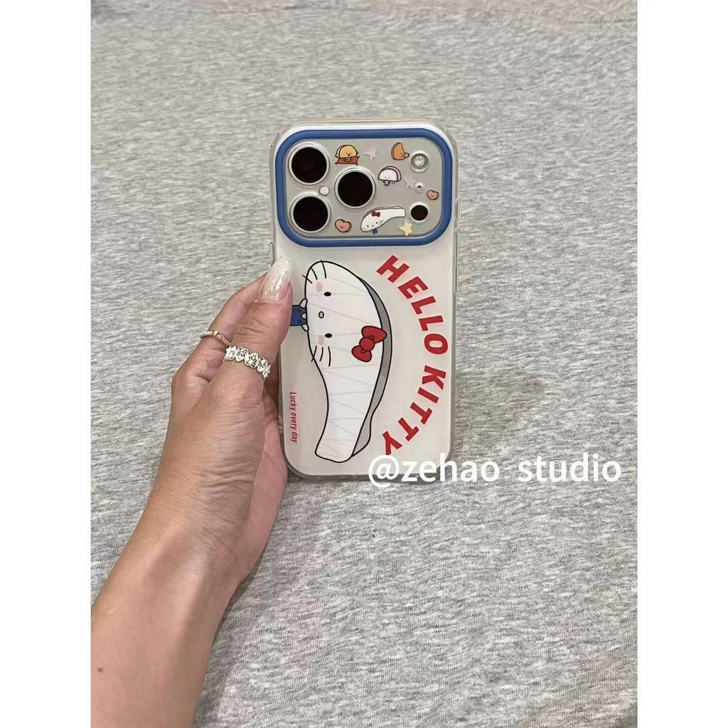 Frosted Sushi Salted Fish Cat เหมาะสําหรับ 17promax เคสโทรศัพท์ iphone16pro เคสป้องกัน 15p