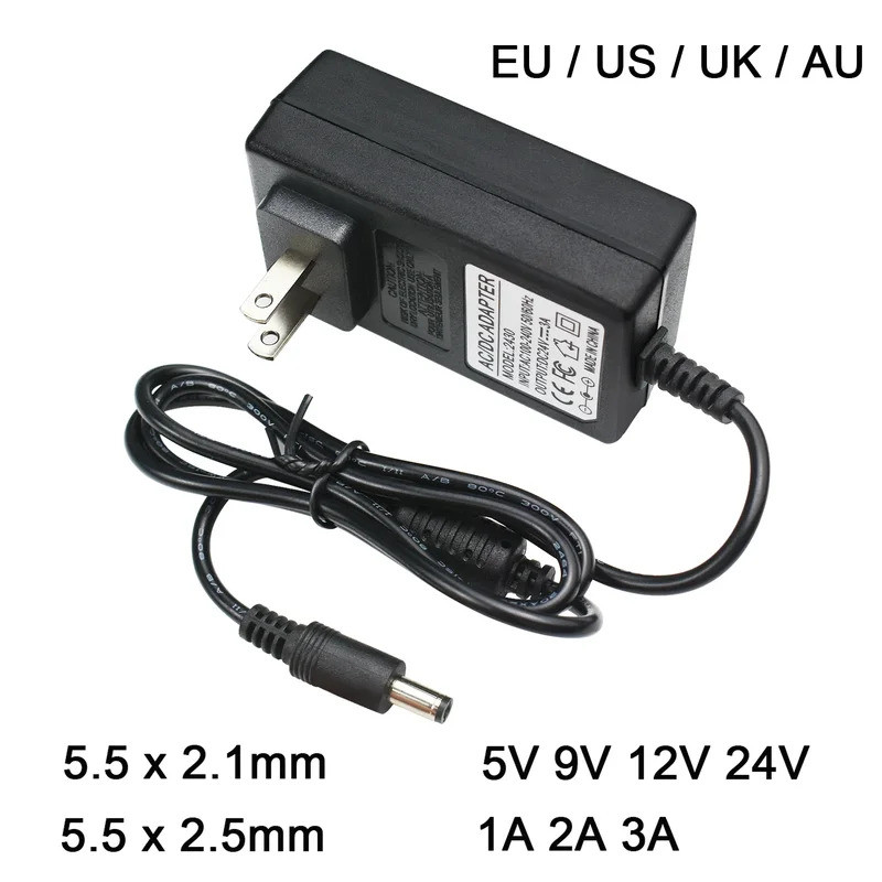 AC110-240V To DC 5V 9V 12V 24V 1A 2A 3A Universal Power Adapter 5.5*2.1/2.5 มม.EU US AU UK Supply Ch