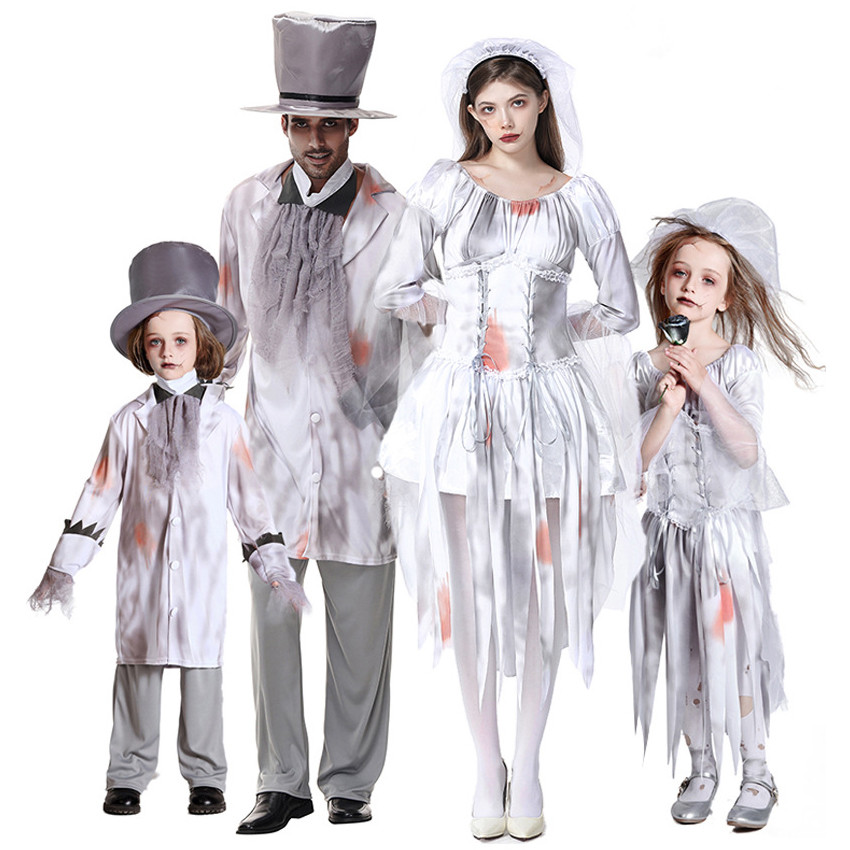 ชุดคอสเพลย์Bloody Zombie สำหรับครอบครัว ทั้งเด็ก วัยรุ่น และผู้ใหญ่ Halloween Party