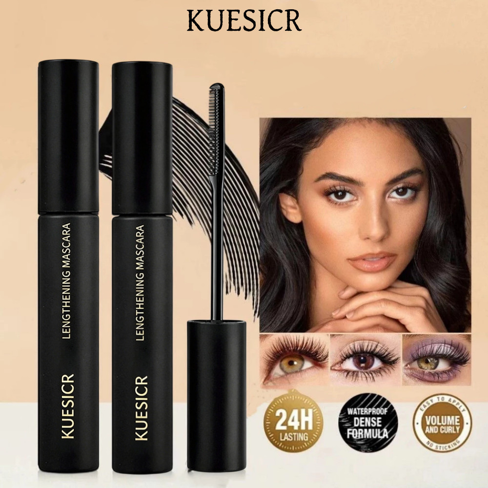 KUESICR มาสคาร่ากันน้ําติดทนนานมาสคาร่าธรรมชาติ ดัดผมให้ขนตาดูมาสคาร่าหนายาวสีดํา