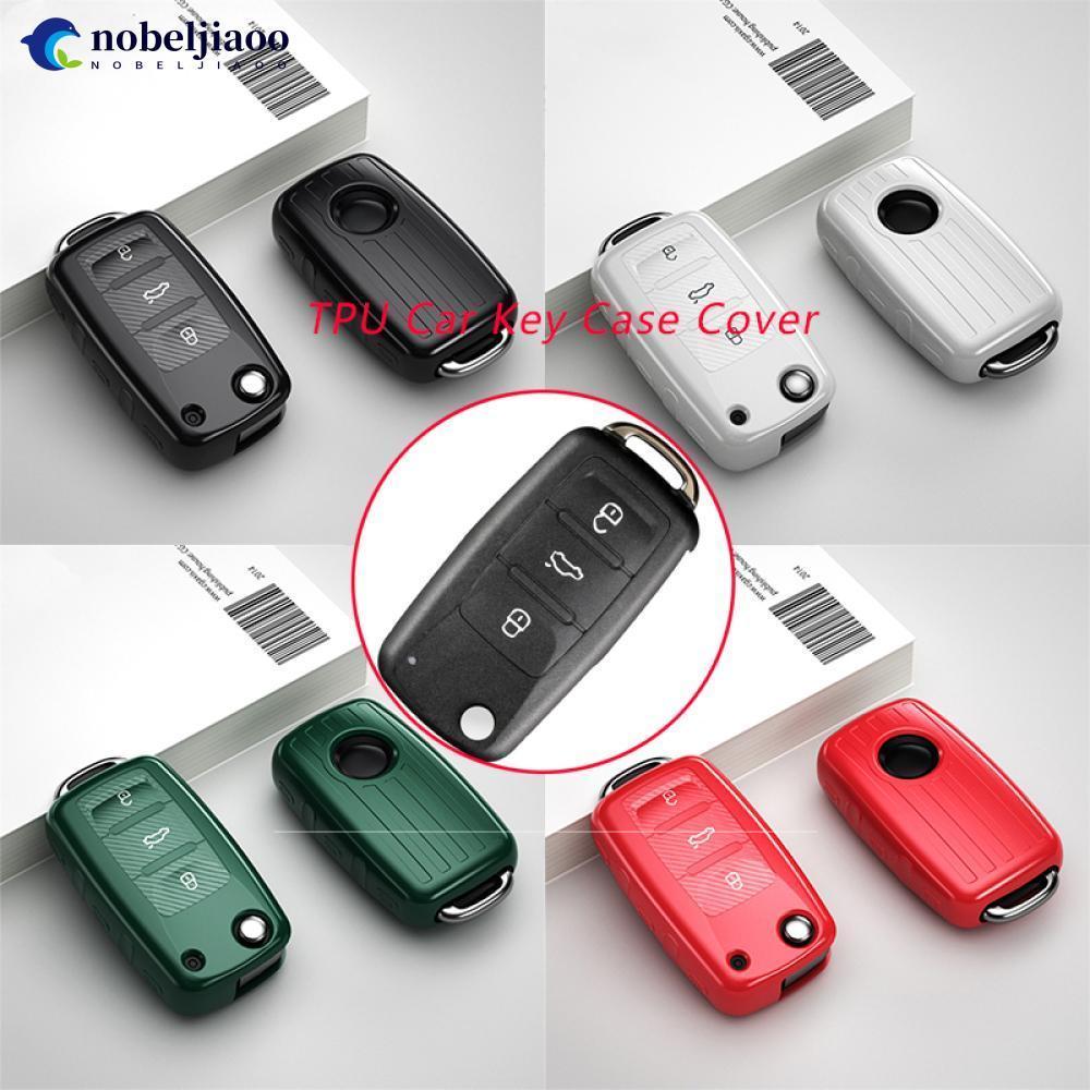 NOBELJIAOO TPU รถ Flip Key Case สําหรับ VW Volkswagen Golf 7 MK7 3 4 5 6 6r E7W6