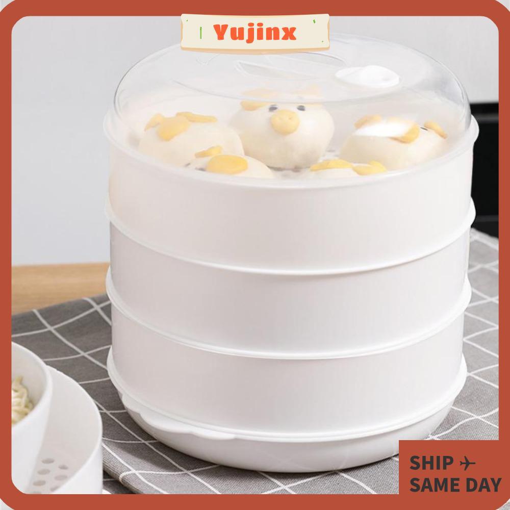 YUJINX เตาอบ Steamer ไมโครเวฟอาหารรอบพร้อมฝาปิดนึ่งข้าวไมโครเวฟพิเศษ