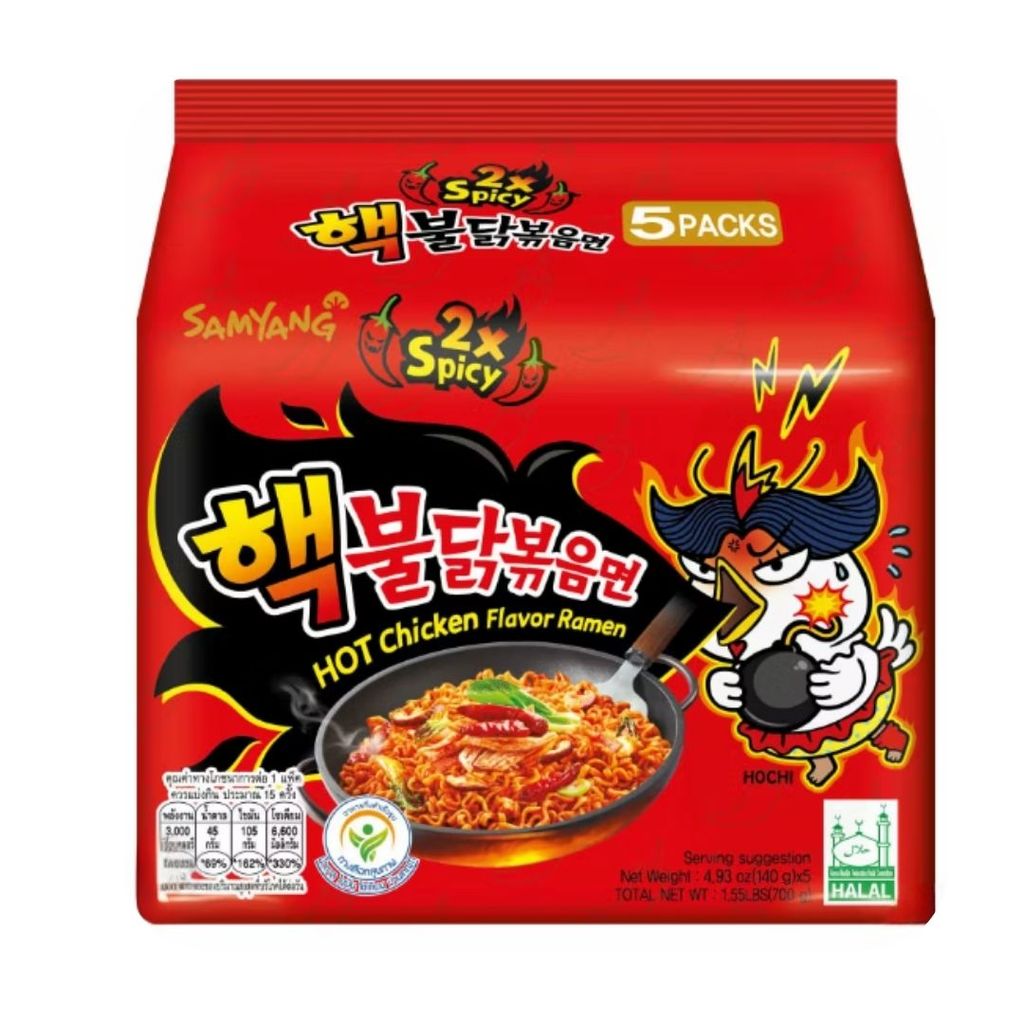 ซัมยัง บูลดัก เผ็ดx2(Samyang Buldak Ramen 2x Spicy 140g. Pack5)
